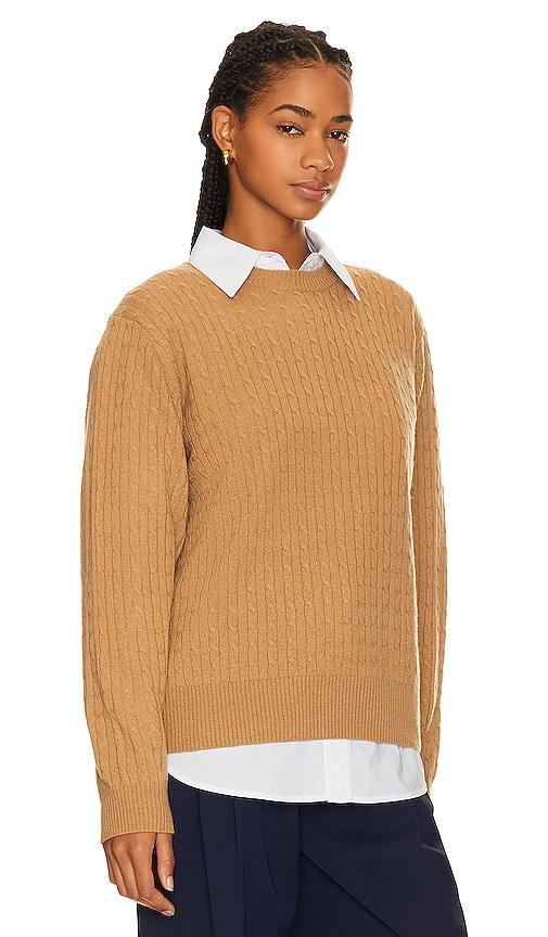 Cashmere Cropped Cable Crew Product Image