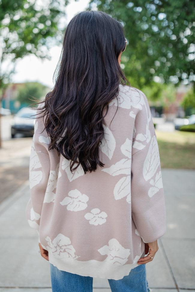 Trying Your Best Beige Floral Cardigan FINAL SALE Product Image