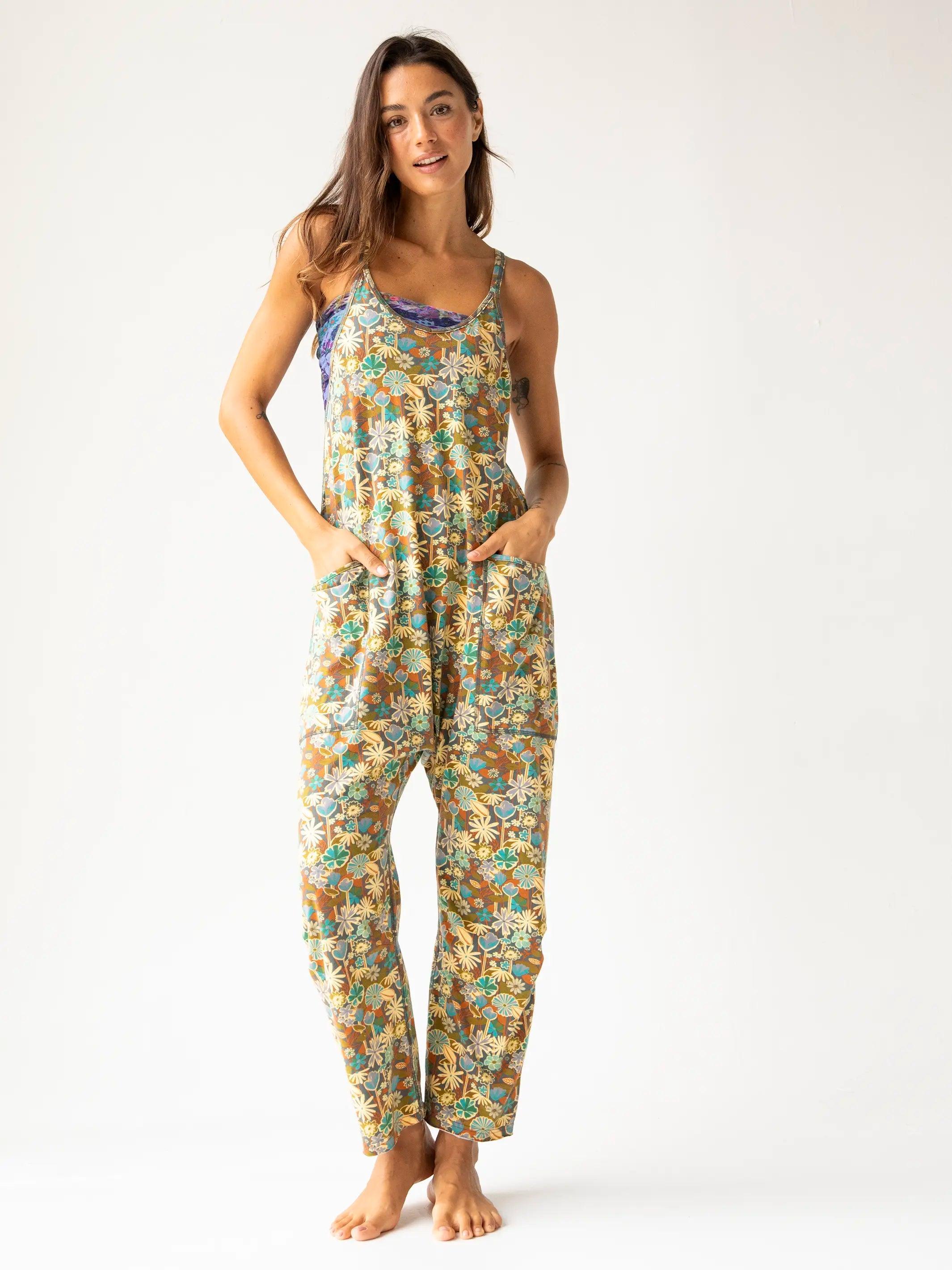 Lucy Jumpsuit - Green Blue Garden Product Image