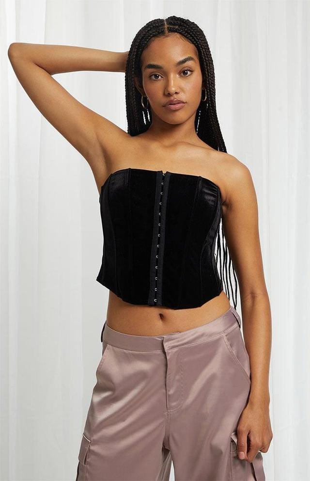 Beverly & Beck Womens Sienna Strapless Velvet Tube Top - Blackmall Product Image