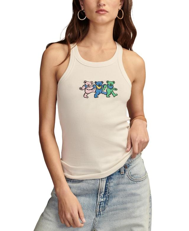 Lucky Brand Womens Grateful Dead Rib Embroidered Tank Top Product Image