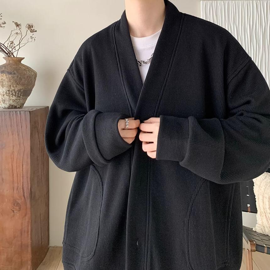 V-Neck Plain Cardigan Product Image