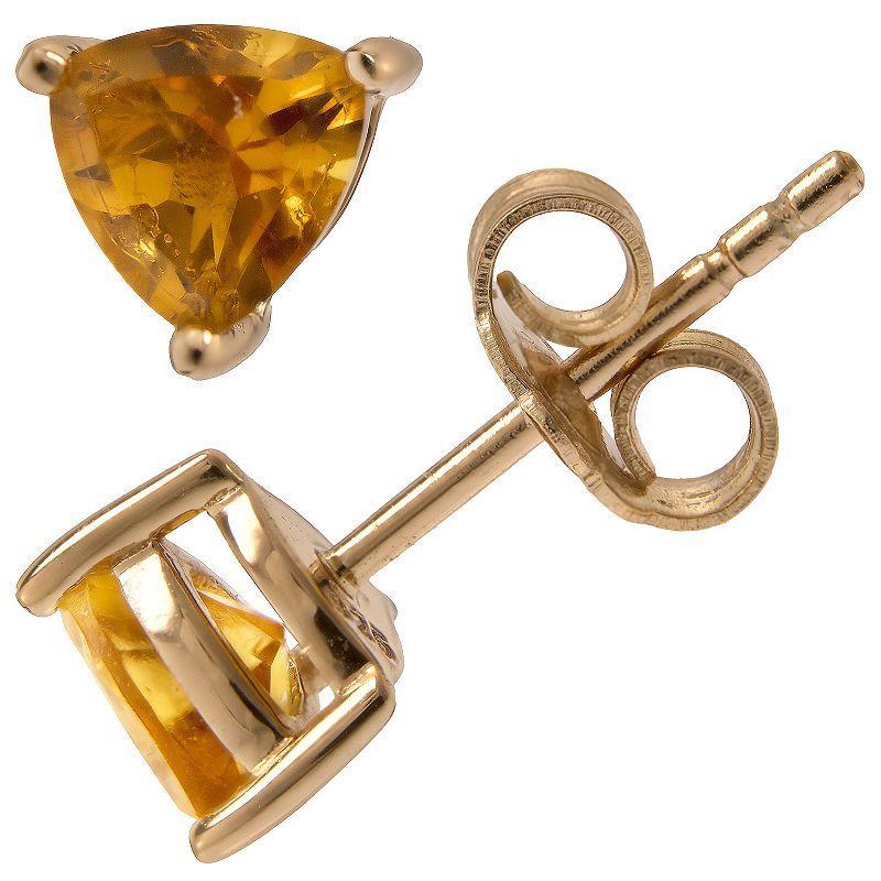 Gemistry 14k Gold Citrine Stud Earrings, Womens Product Image