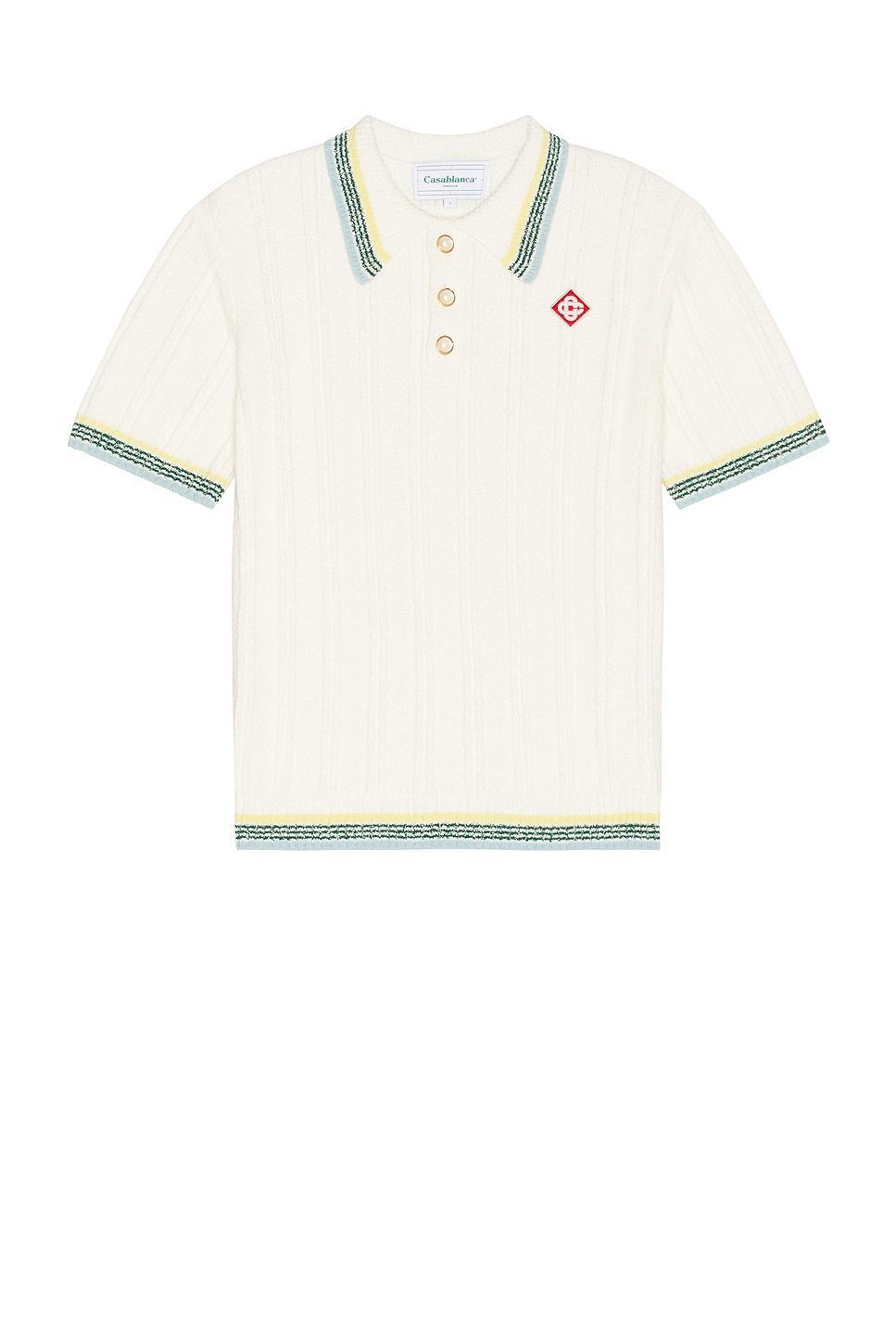 Casablanca Rib Boucle Polo White. (also in L, M). Product Image