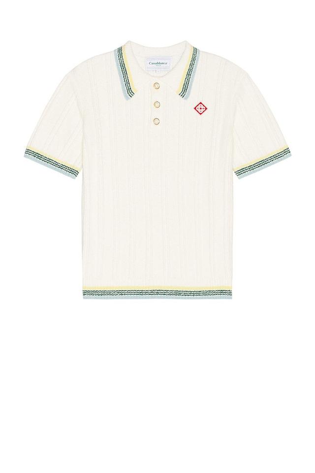 Casablanca Rib Boucle Polo White. (also in L, M). Product Image