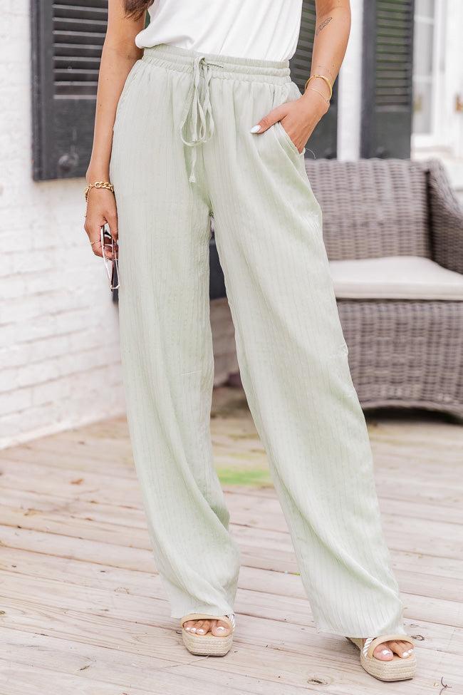 A New Perspective Sage Textured Pull On Pants FINAL SALE Product Image