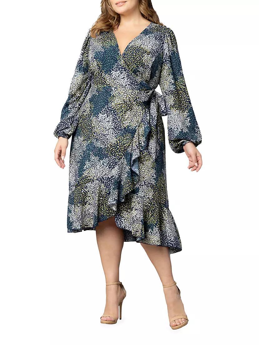 Julia Asymmetric Wrap Midi-Dress Product Image