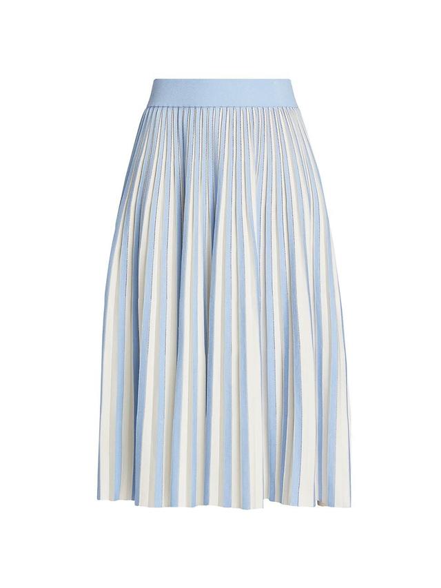 Womens Pleated Knit Midi-Skirt Product Image