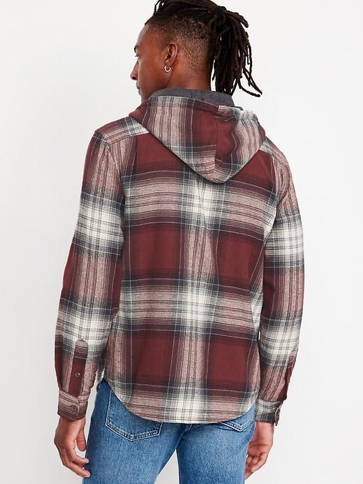 Hooded Flannel Shirt Product Image