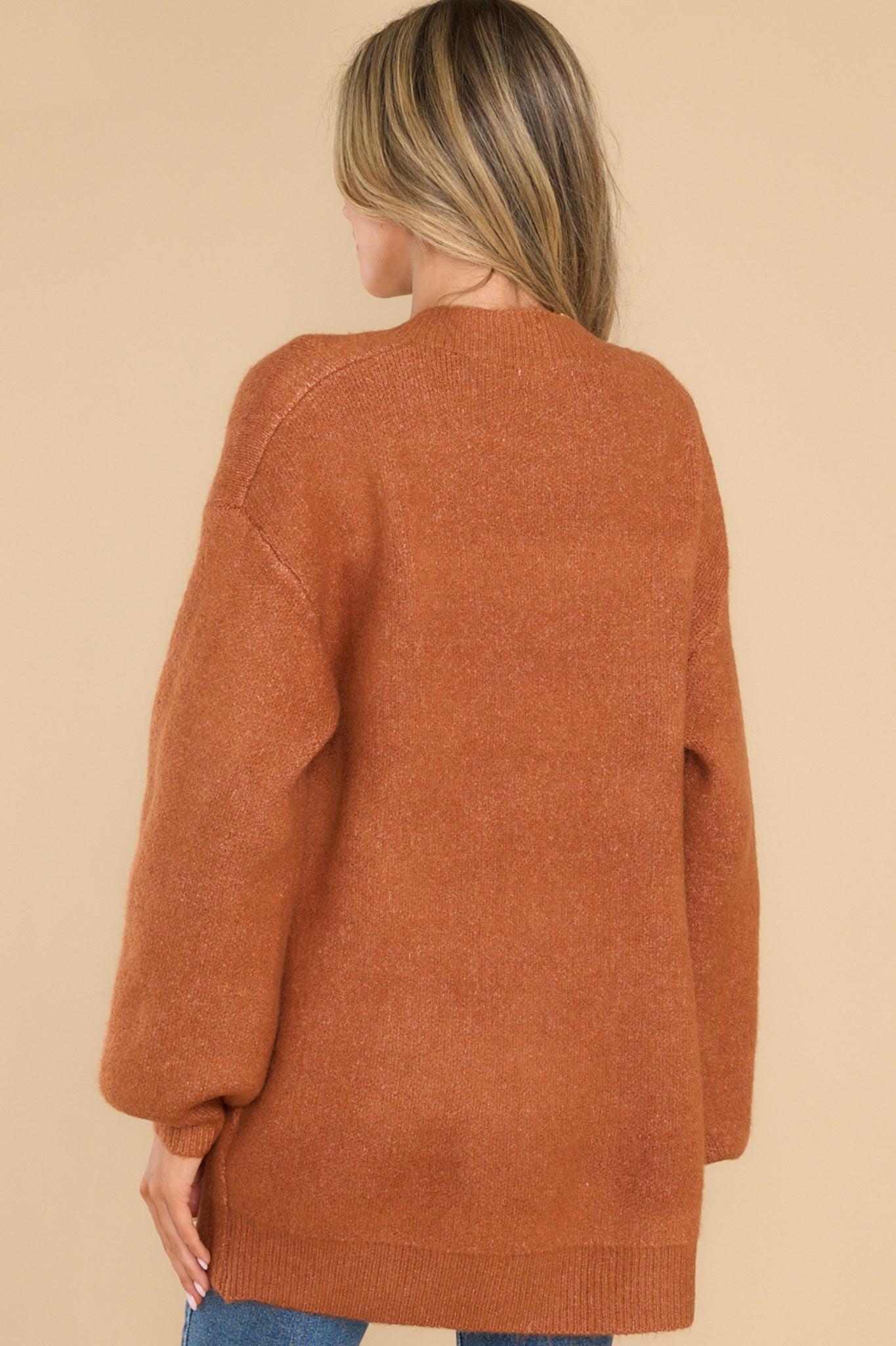 Fable Your Best Bet Honey Cardigan Brown Product Image