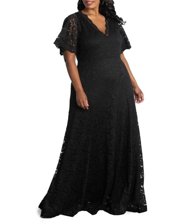 Women's Plus Size Symphony Lace Evening Gown Product Image