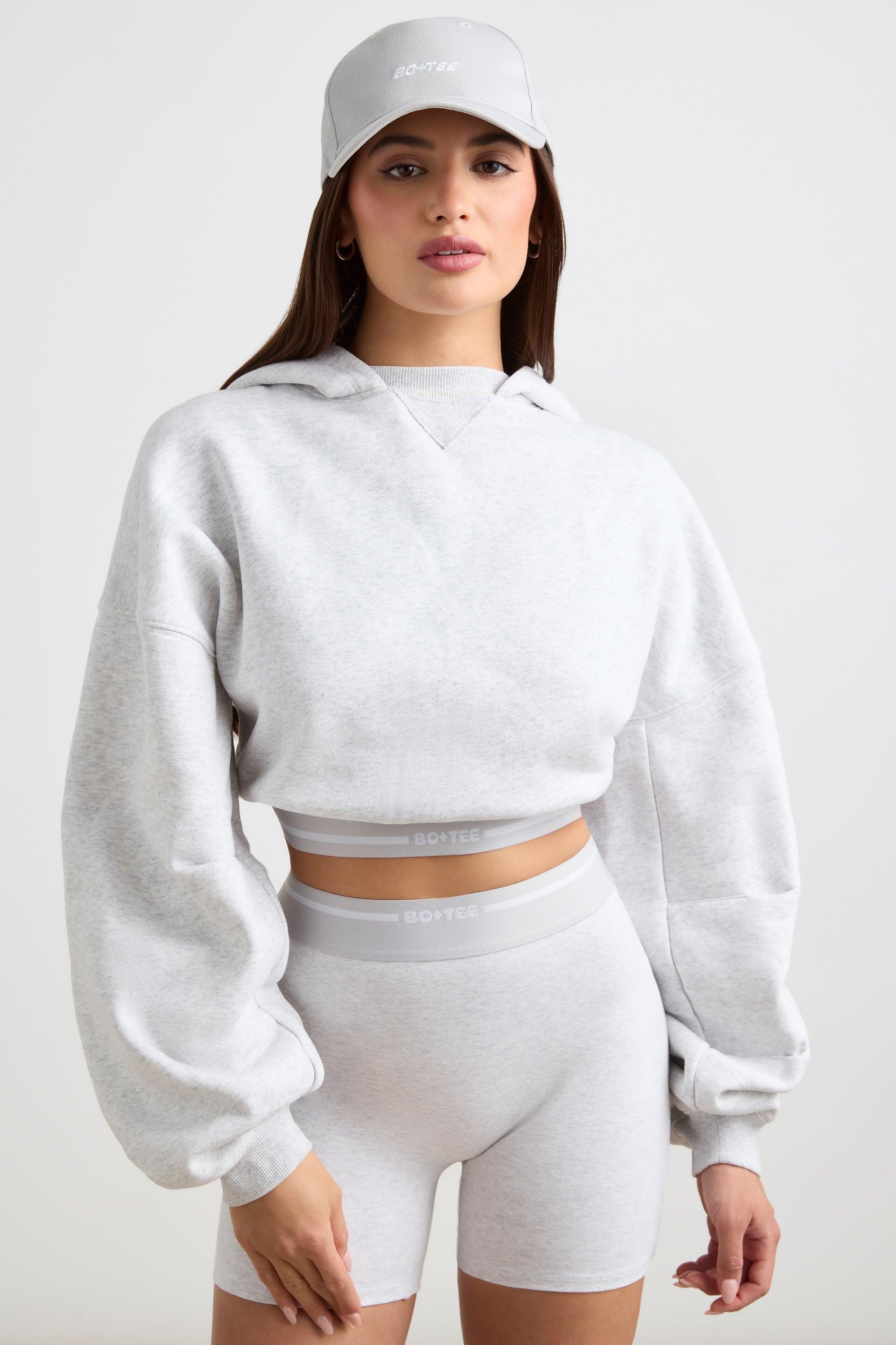 Cropped Hoodie in Grey Marl Product Image