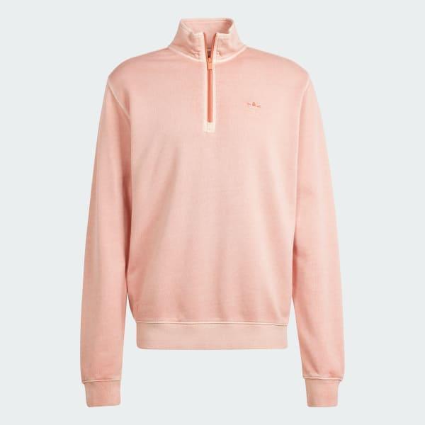 Trefoil Essentials+ Dye Half Zip Crew Sweatshirt Product Image