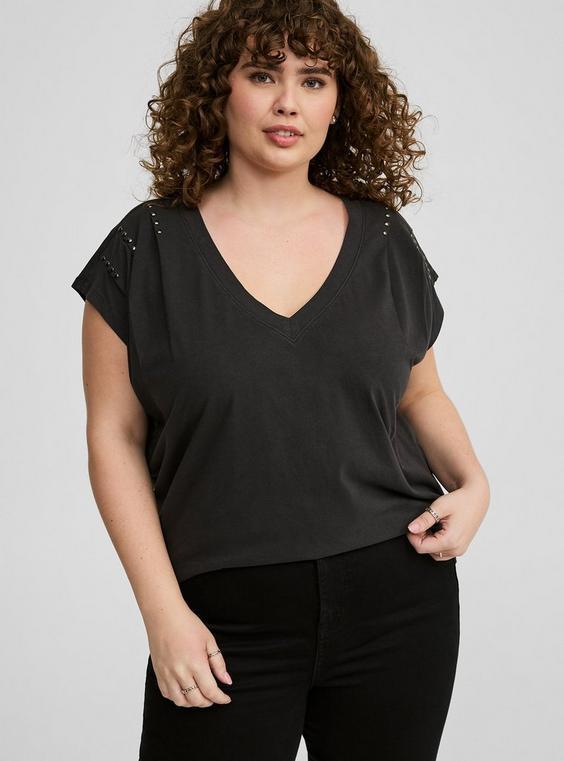 Heritage Cotton V-Neck Grommet Dolman Tee Product Image