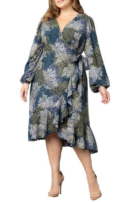 Kiyonna Julia Long Sleeve Midi Wrap Dress Product Image