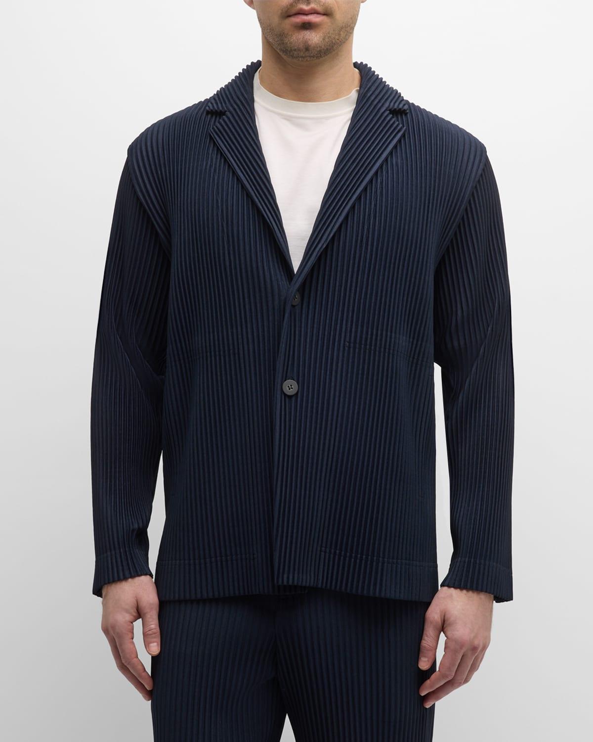 Mens Pleated Single-Button Sports Jacket Product Image