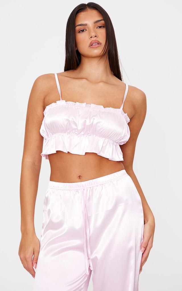 Pink Ruched Cami Long PJ Set Product Image