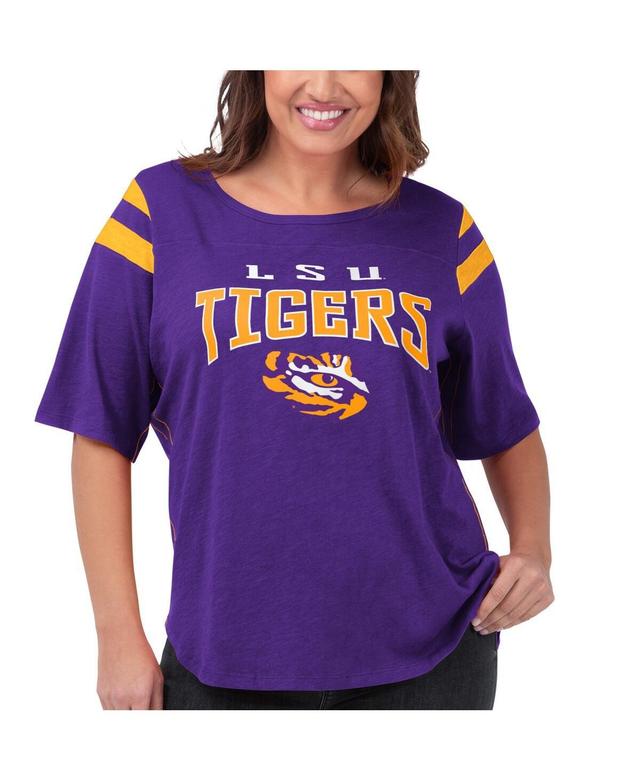 Womens G-iii 4Her by Carl Banks Purple Lsu Tigers Plus Size Linebacker Half-Sleeve T-shirt Product Image