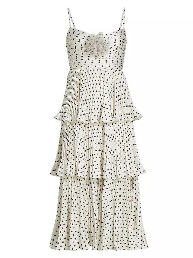 Polka Dot Tiered Midi-Dress Product Image