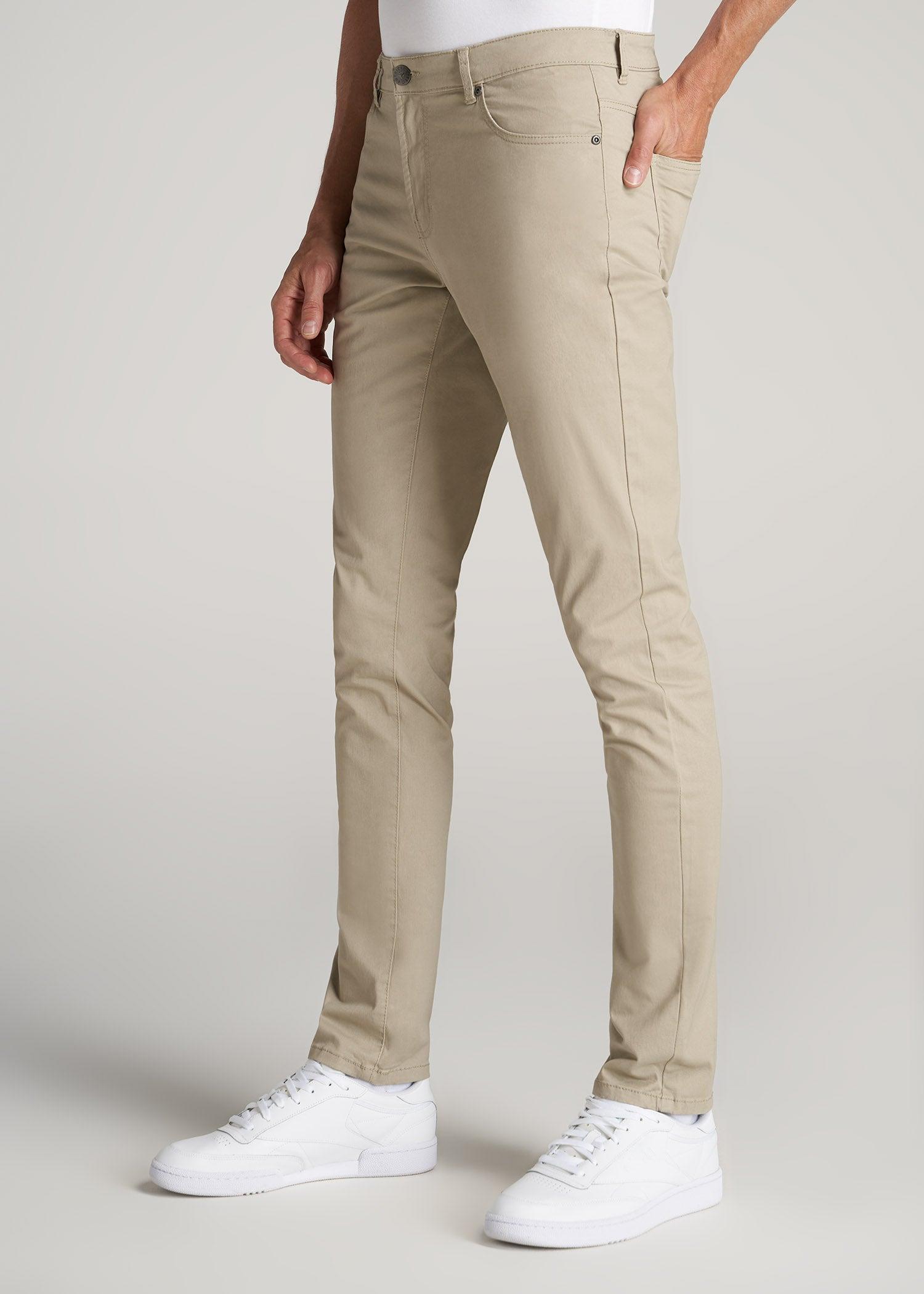 Carman TAPERED Fit Five Pocket Pants for Tall Men in Desert Khaki Product Image