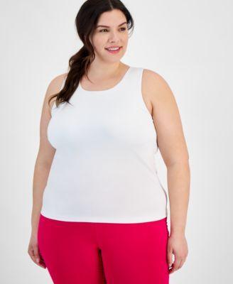 Plus Size Shelf Bra Tank Top, Created for Macy's Product Image