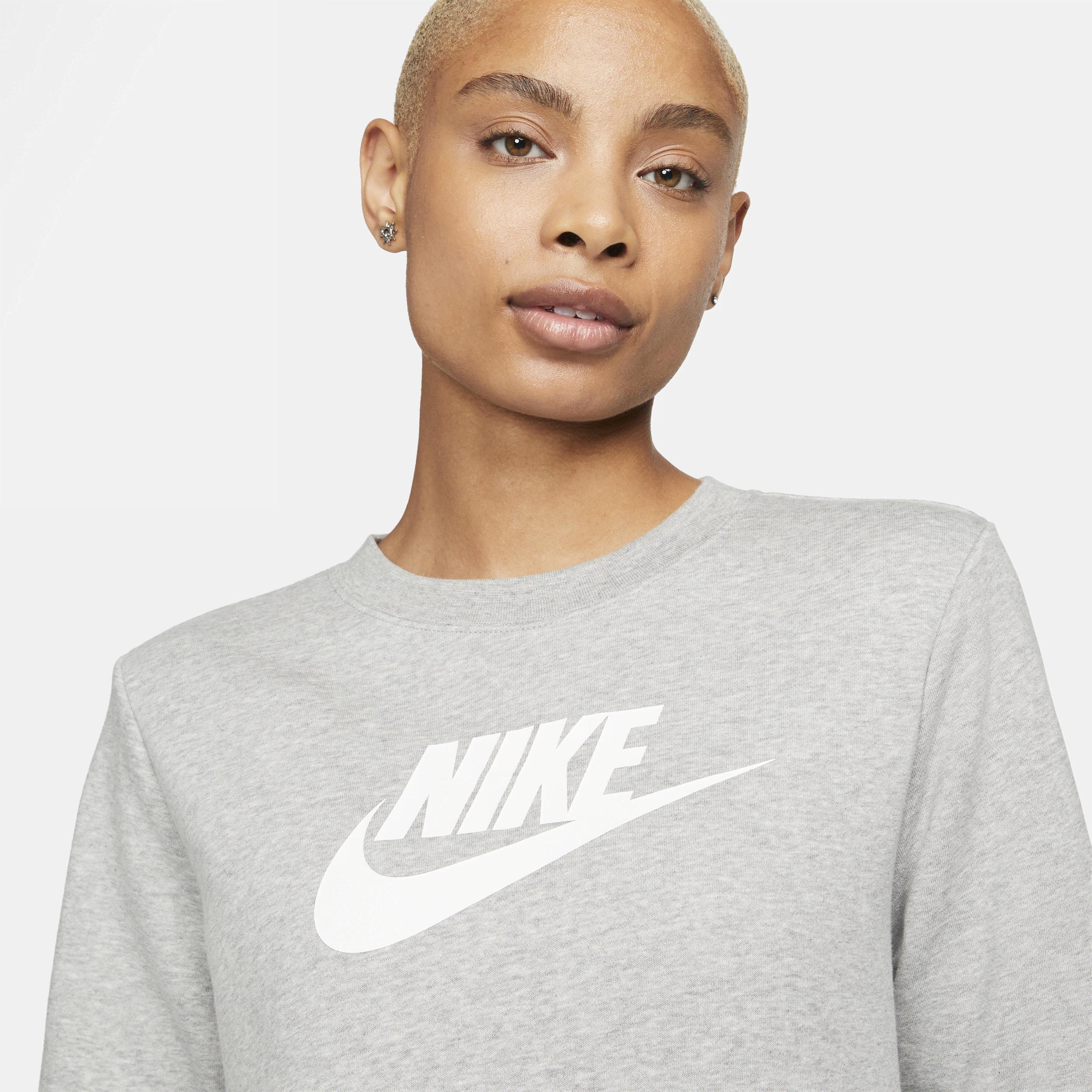 Womens Nike Sportswear Club Fleece Crewneck Sweatshirt Gray Grey Product Image