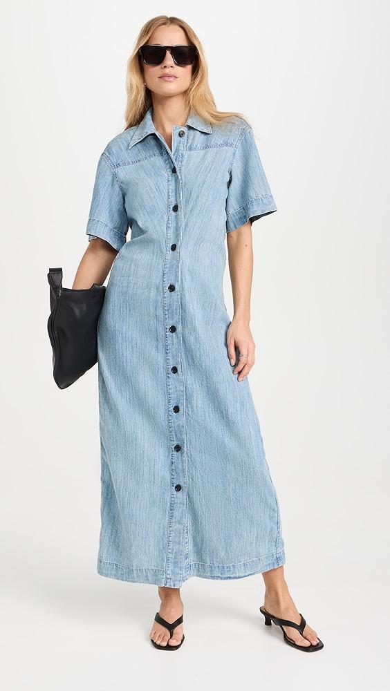 Another Tomorrow Chambray Bias Shirt Dress | Shopbop Product Image