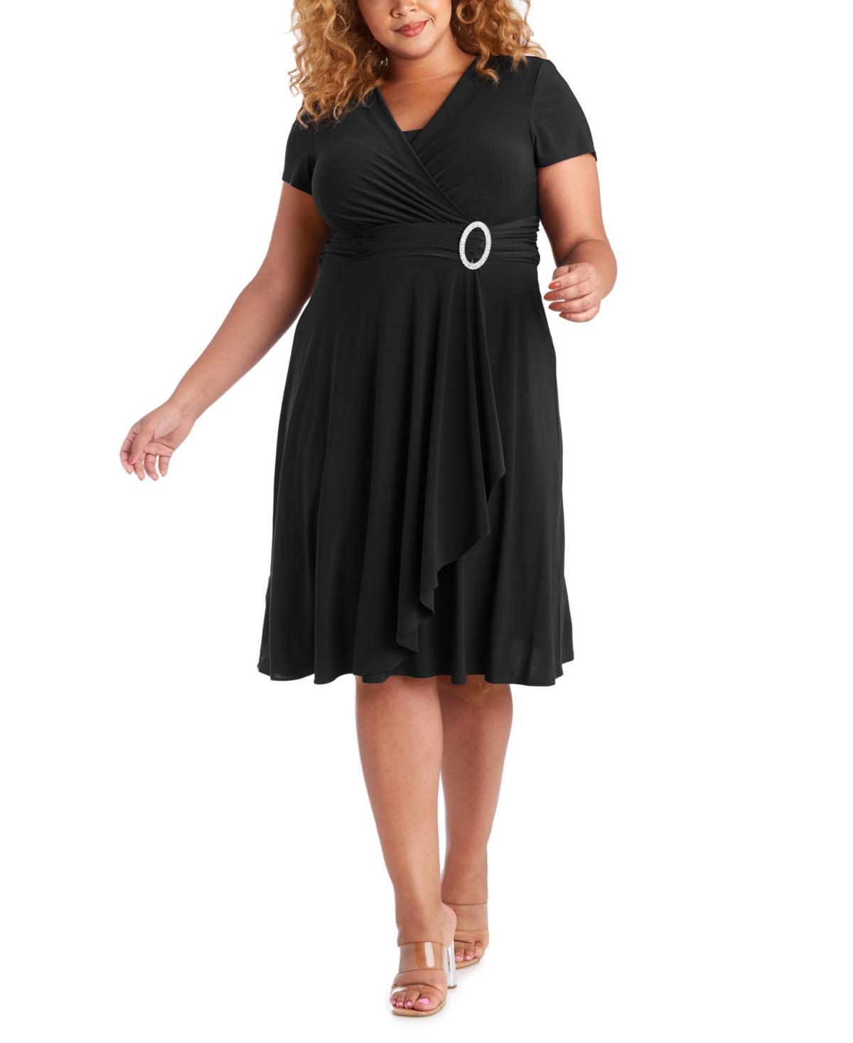 R & M Richards Plus Size Cascade Dress Product Image