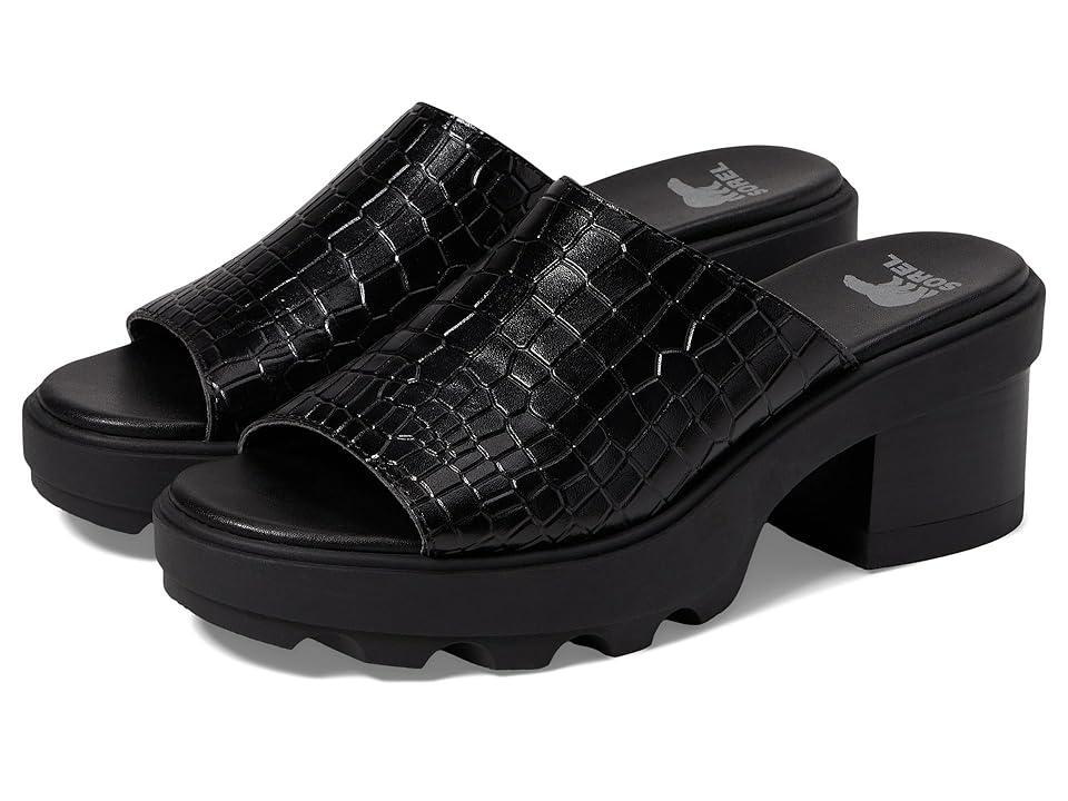 SOREL Joanie Heel Slide Black) Women's Shoes Product Image