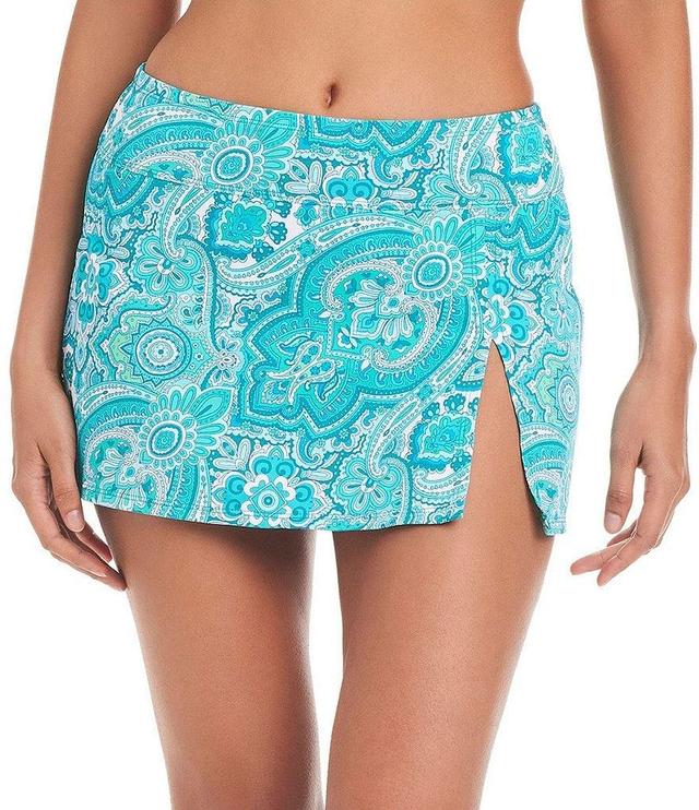 Bleu Rod Beattie Coastal Cool Geo Print High Waist Skirted Swim Bottom Product Image