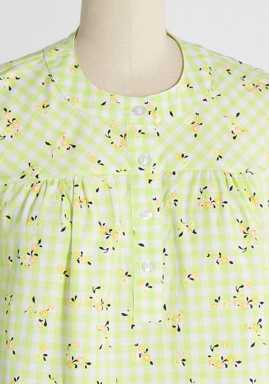 Spring Fun in Gingham Blouse Product Image