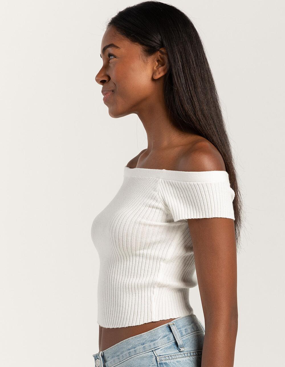 FULL TILT Off The Shoulder Rib Womens Top Product Image