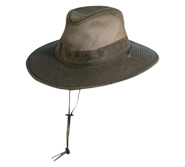 Mens Weathered Big-Brim Mesh Safari Hat Product Image