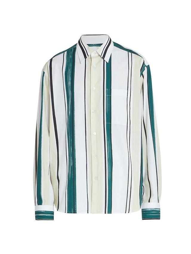 Mens Striped Relaxed-Fit Shirt Product Image