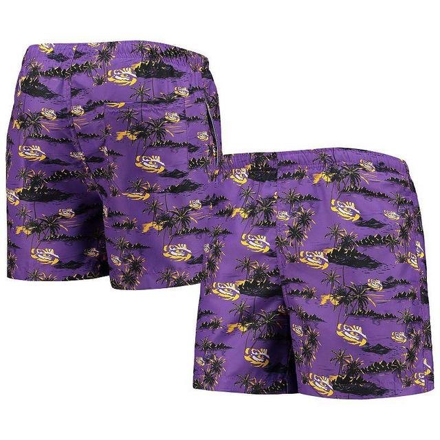 Mens FOCO LSU Tigers Island Palm Swim Trunks Product Image