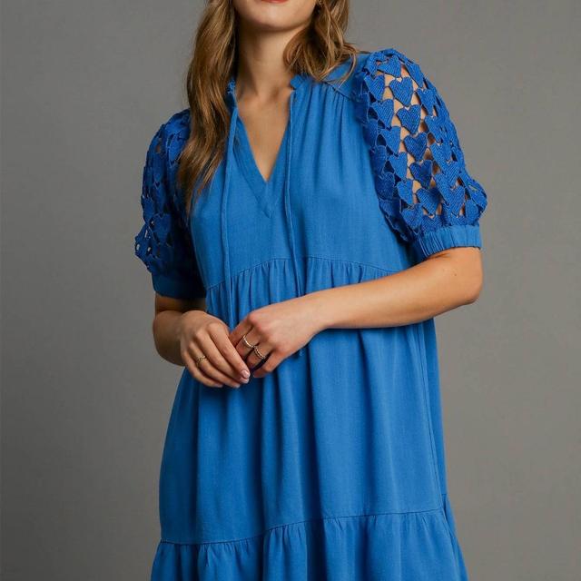 LACE SLEEVE MINI DRESS Product Image