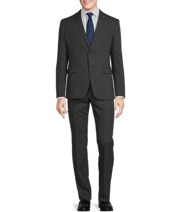 John Varvatos Slim Fit Flat Front Screen Weave Pattern 2-Piece Suit Product Image