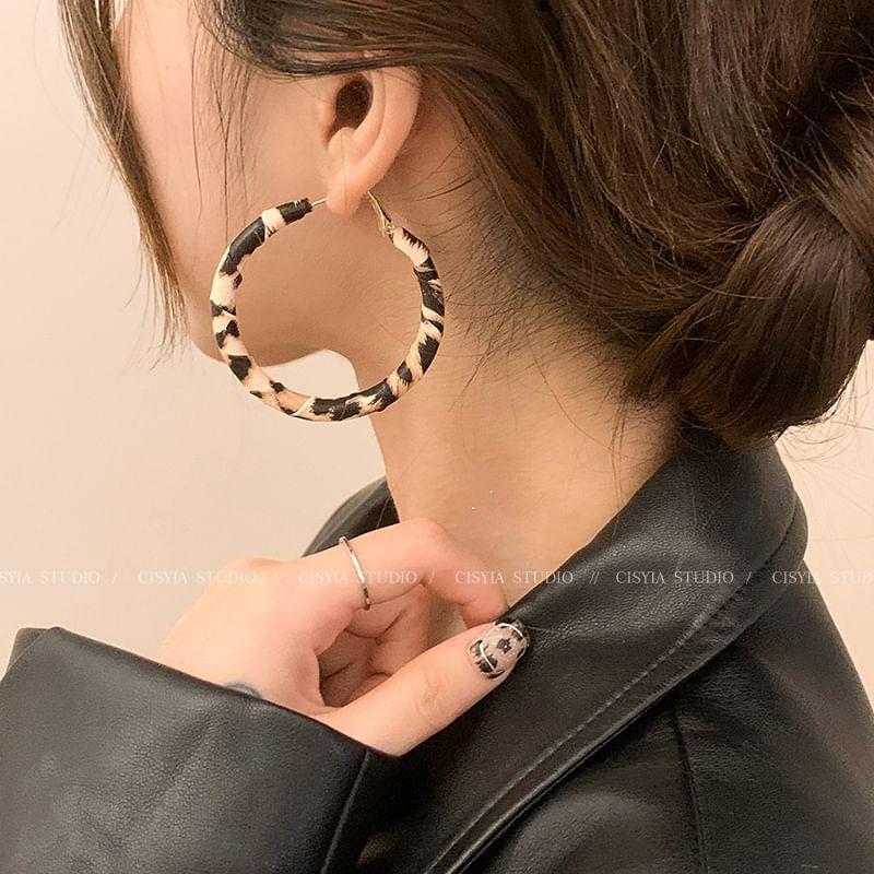 Leopard Print Hoop Earring (Various Designs) Product Image