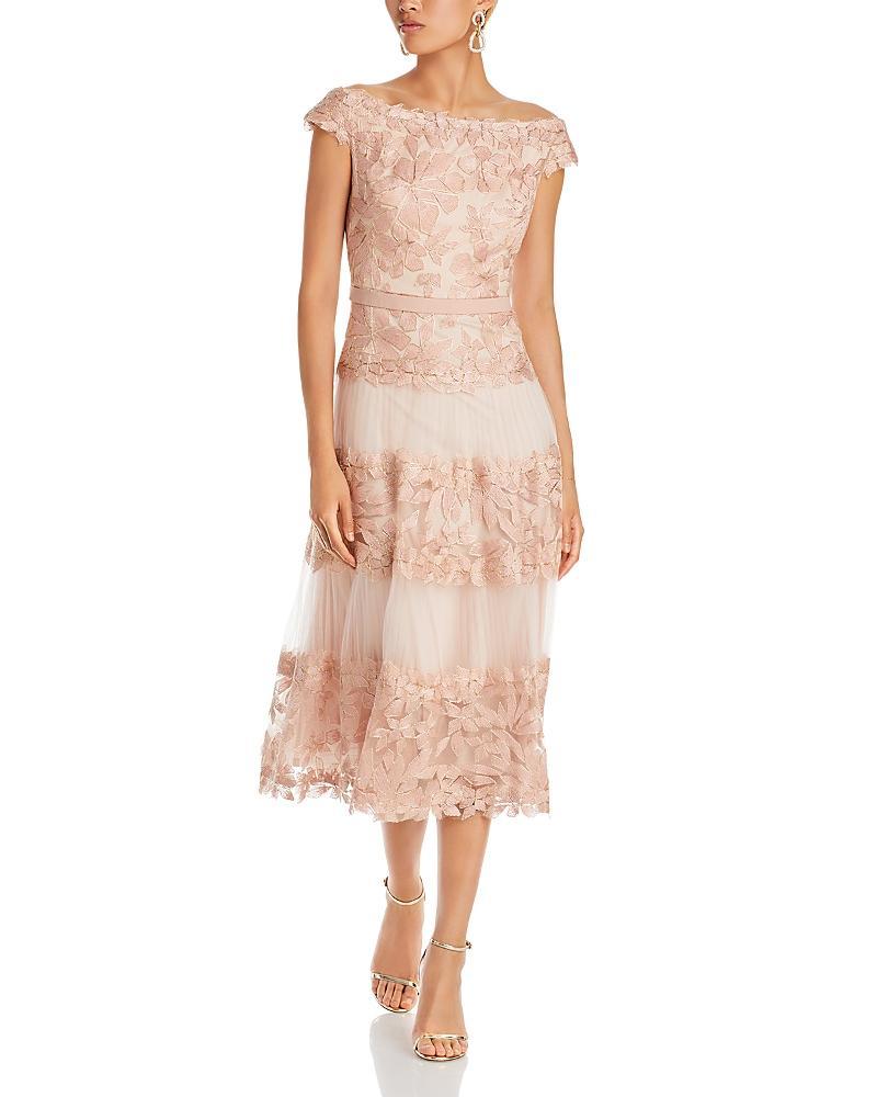 Tadashi Shoji Off-the-Shoulder Floral Embroidered Dress Product Image