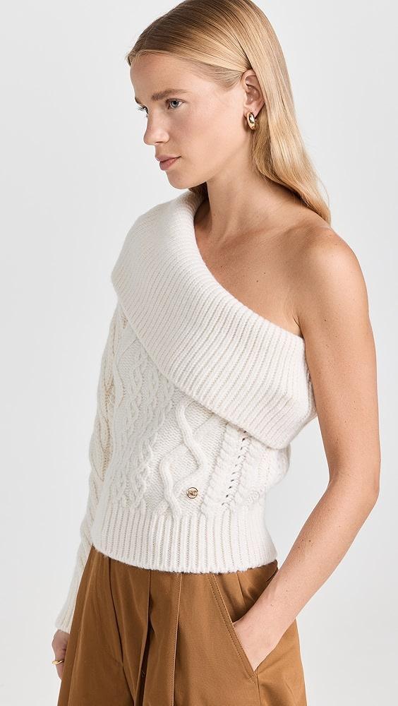 RECTO One Shoulder Chunky Cable Knit Top | Shopbop Product Image