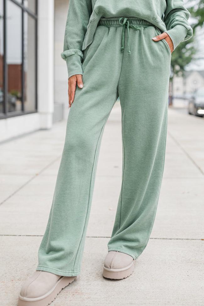 Learn As You Go Olive Acid Washed Lounge Pants product image