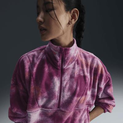 Nike One Women's Therma-FIT Oversized 1/2-Zip Fleece Printed Top Product Image