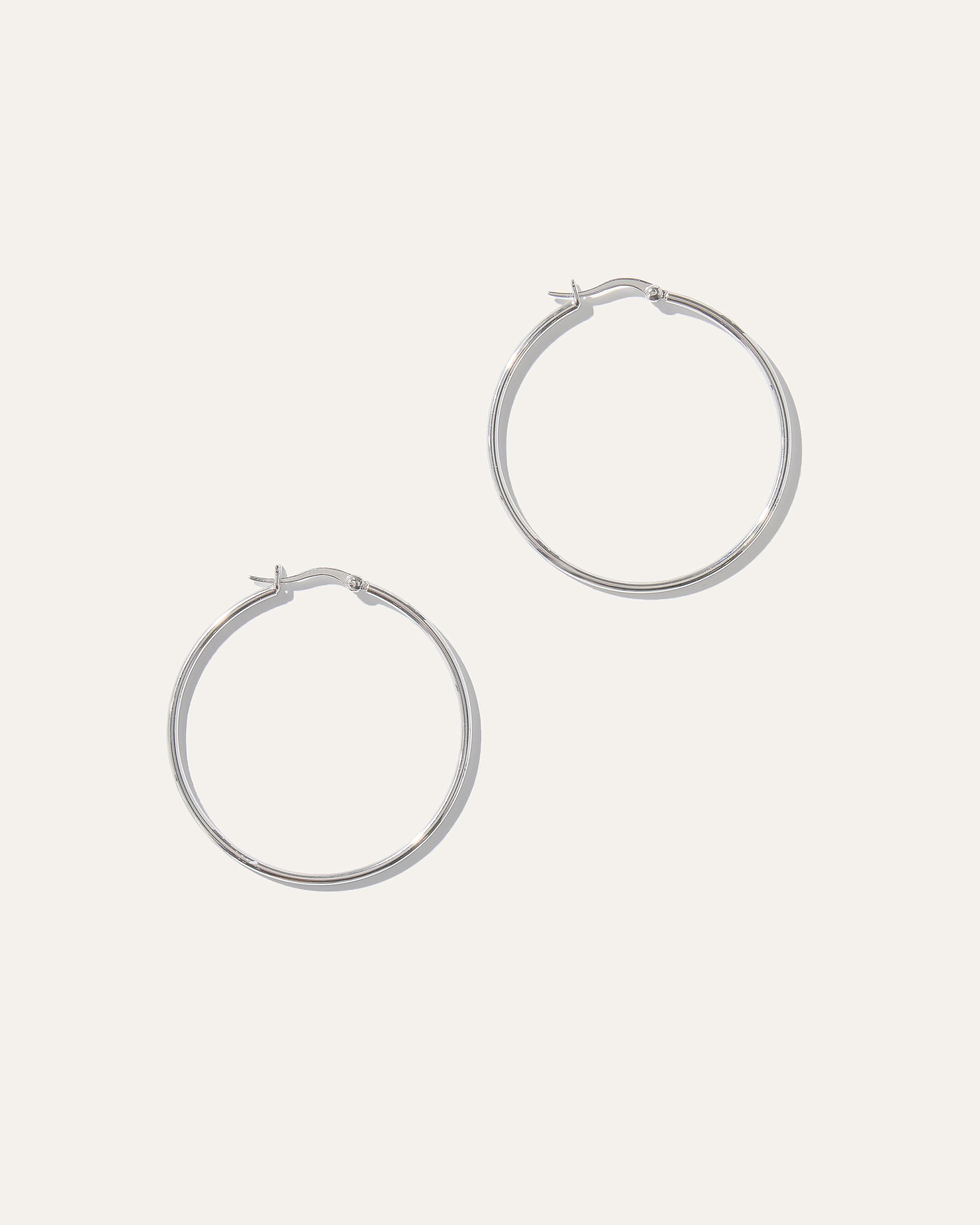 Womens Silver Statement Hoops in Sterling Silver by Quince Product Image