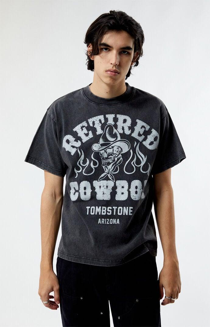 Men's Retired Cowboy Vintage Oversized T-Shirt Product Image