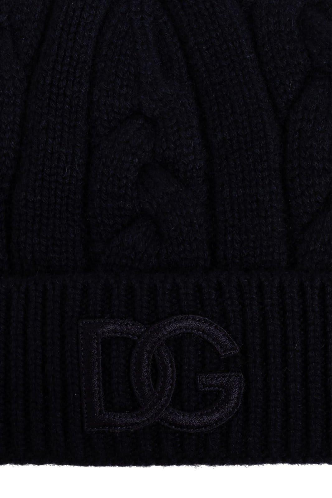 Logo Patch Knitted Beanie In Blue Product Image