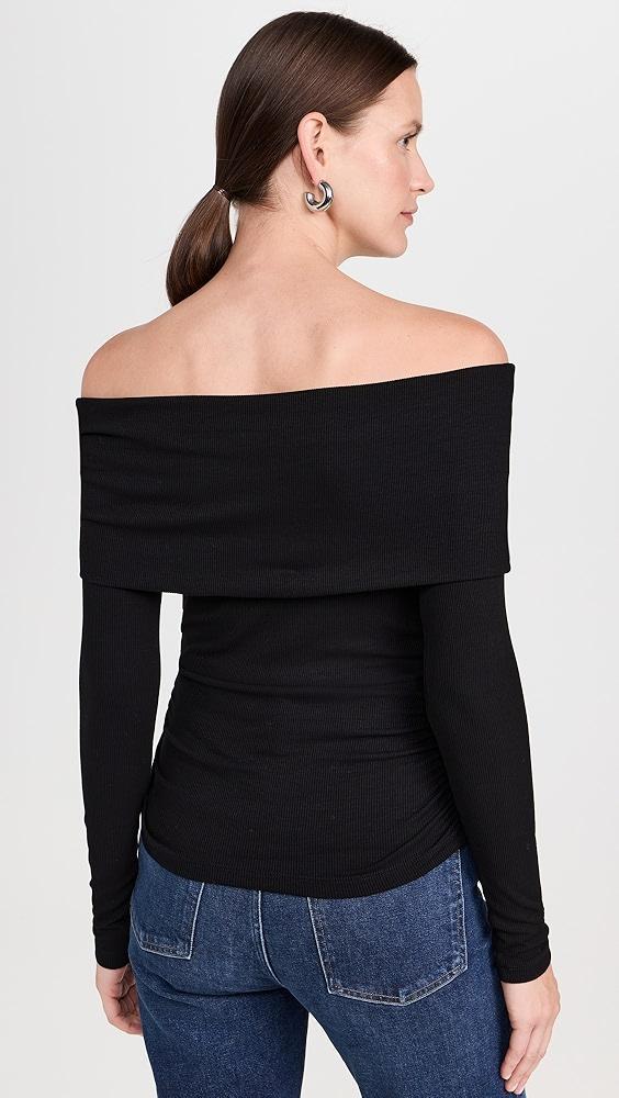 LNA Liya Ribbed Fold Over Top | Shopbop Product Image