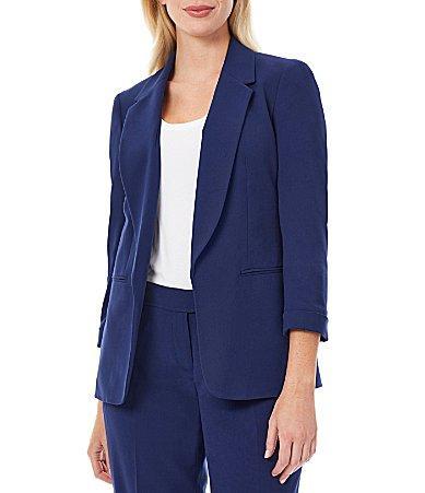 Jones New York Roll Cuff Notch Lapel 34 Sleeve Blazer Product Image