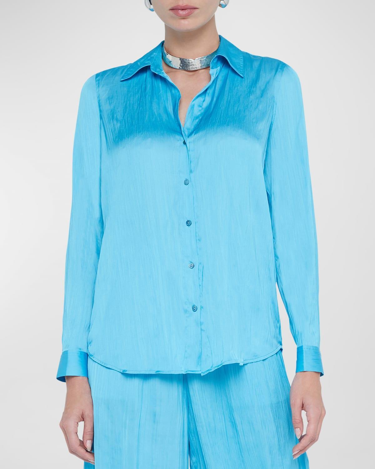 Nina Crinkled Satin Blouse Product Image