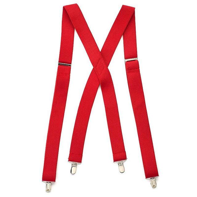 Mens Wembley Solid Stretch Suspenders, Red Product Image