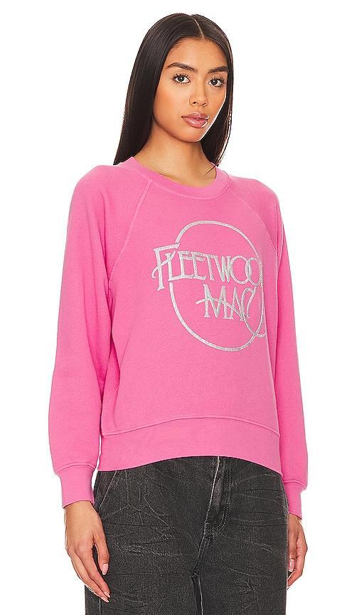 DAYDREAMER Fleetwood Mac Circle Logo Raglan Crew in Pink. - size XL (also in XS) Product Image